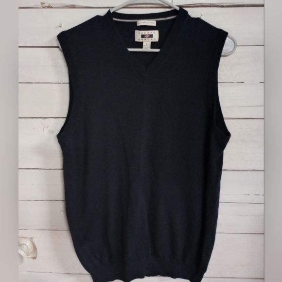 Joseph Abboud Men's Size Large Sweater Vest Blue, 100% Fine Merino Wool. - Picture 1 of 7